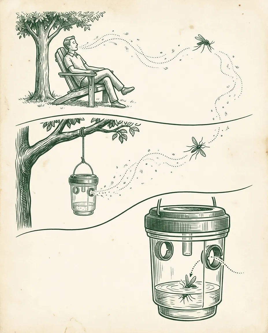 Mosquitoes don't find you by accident. They're following your breath.
